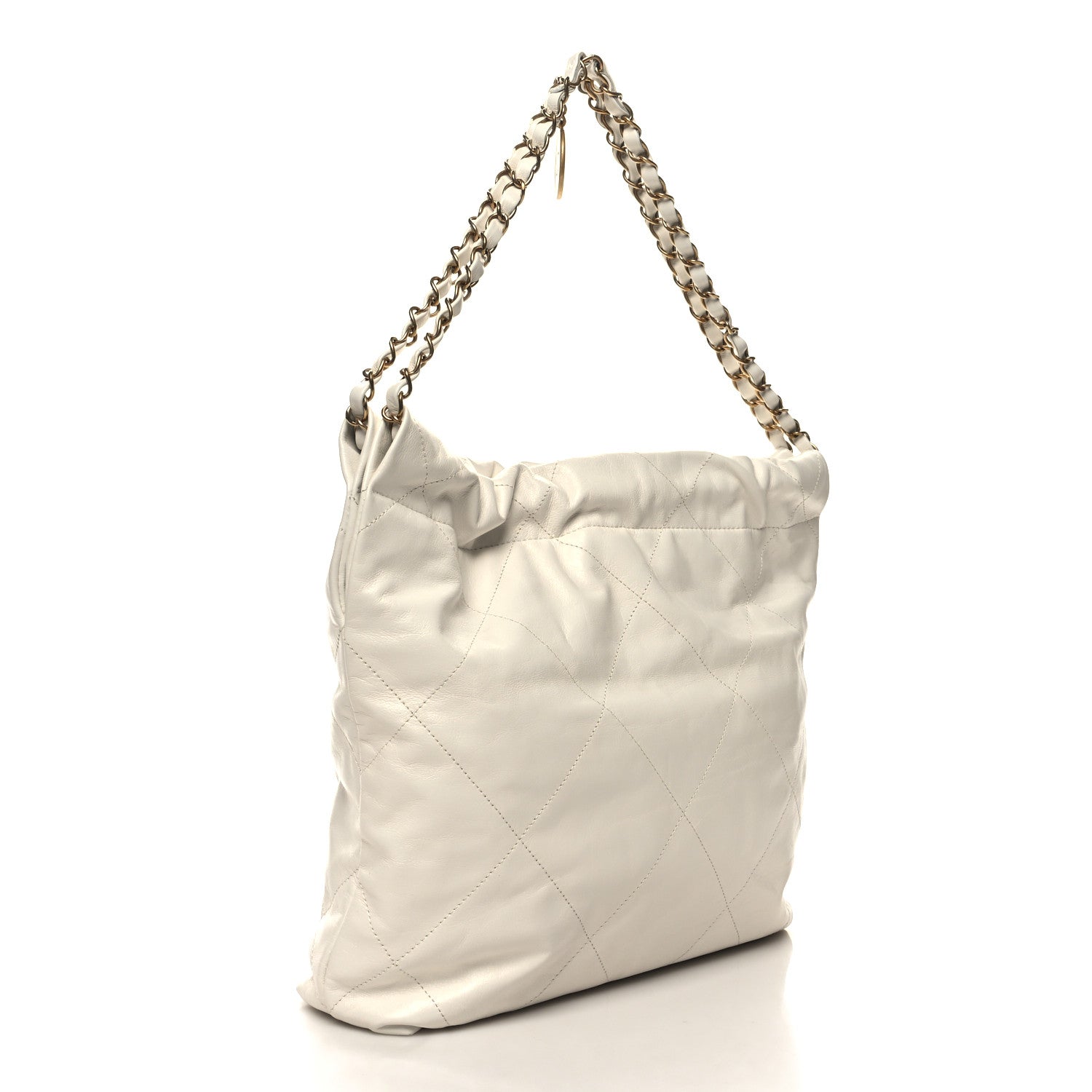 Chanel Shiny Calfskin Quilted Small Chanel 22 White 4 of 12