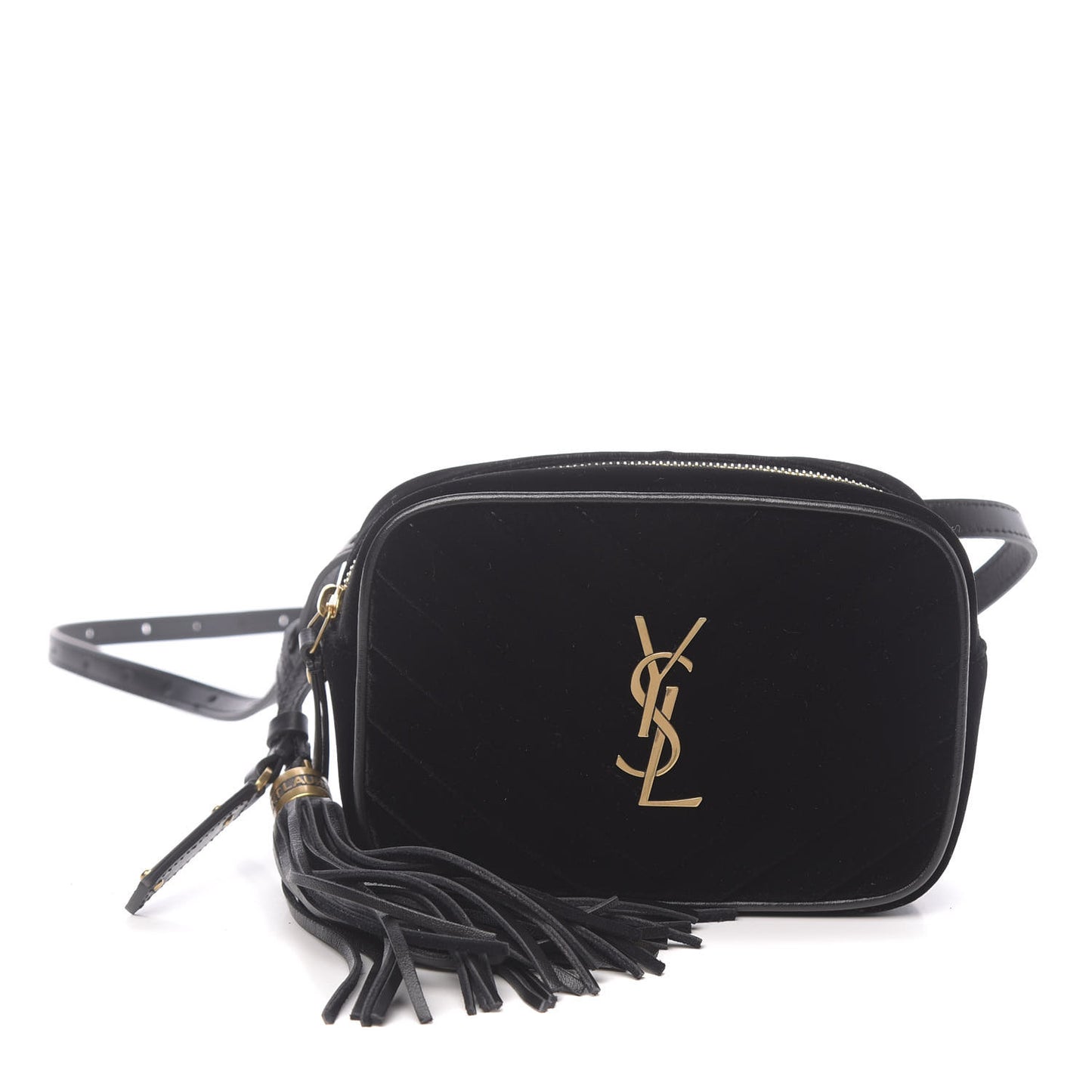 Velour Matelasse Monogram Lou Belt Bag Black