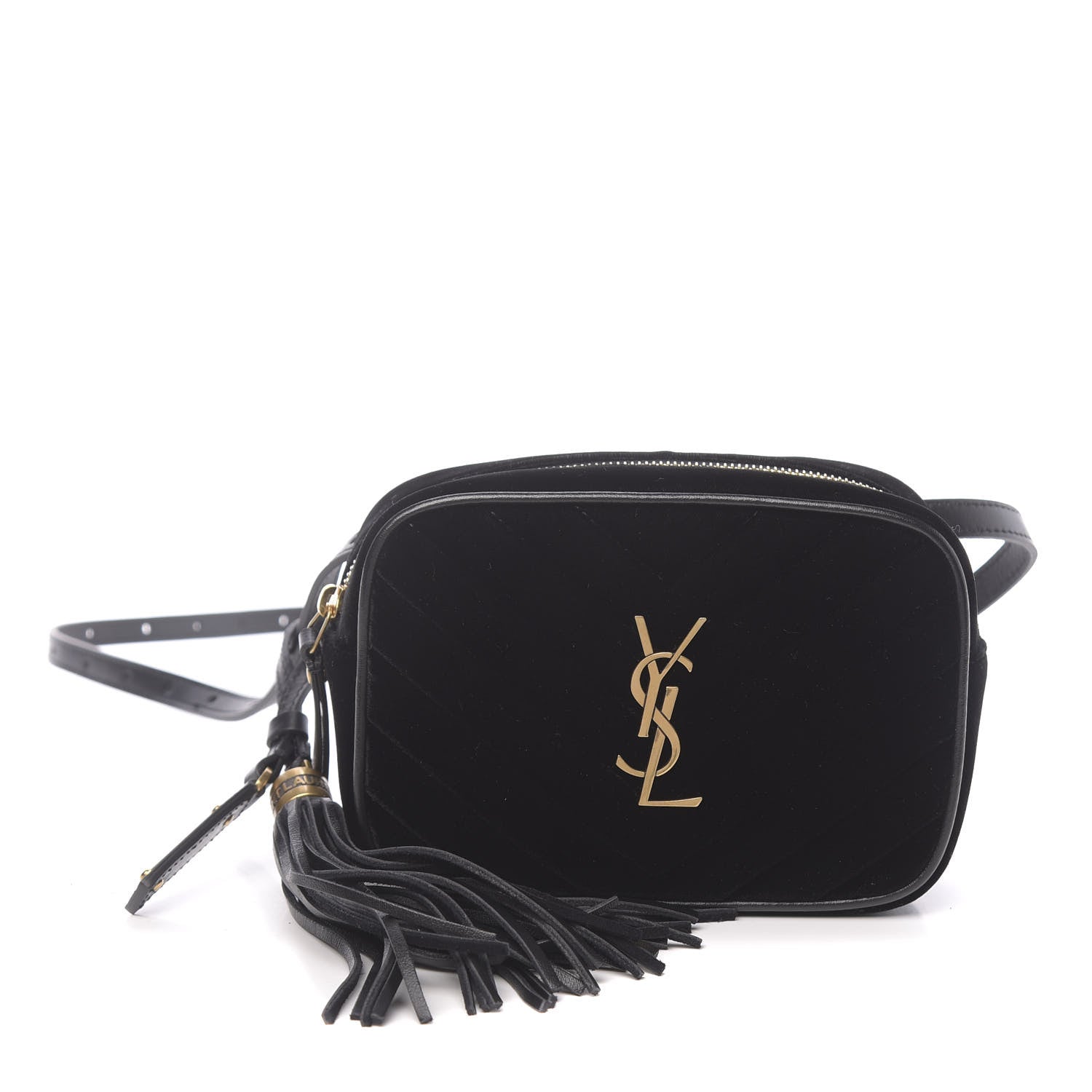Saint Laurent Velour Matelasse Monogram Lou Belt Bag Black 1 of 10