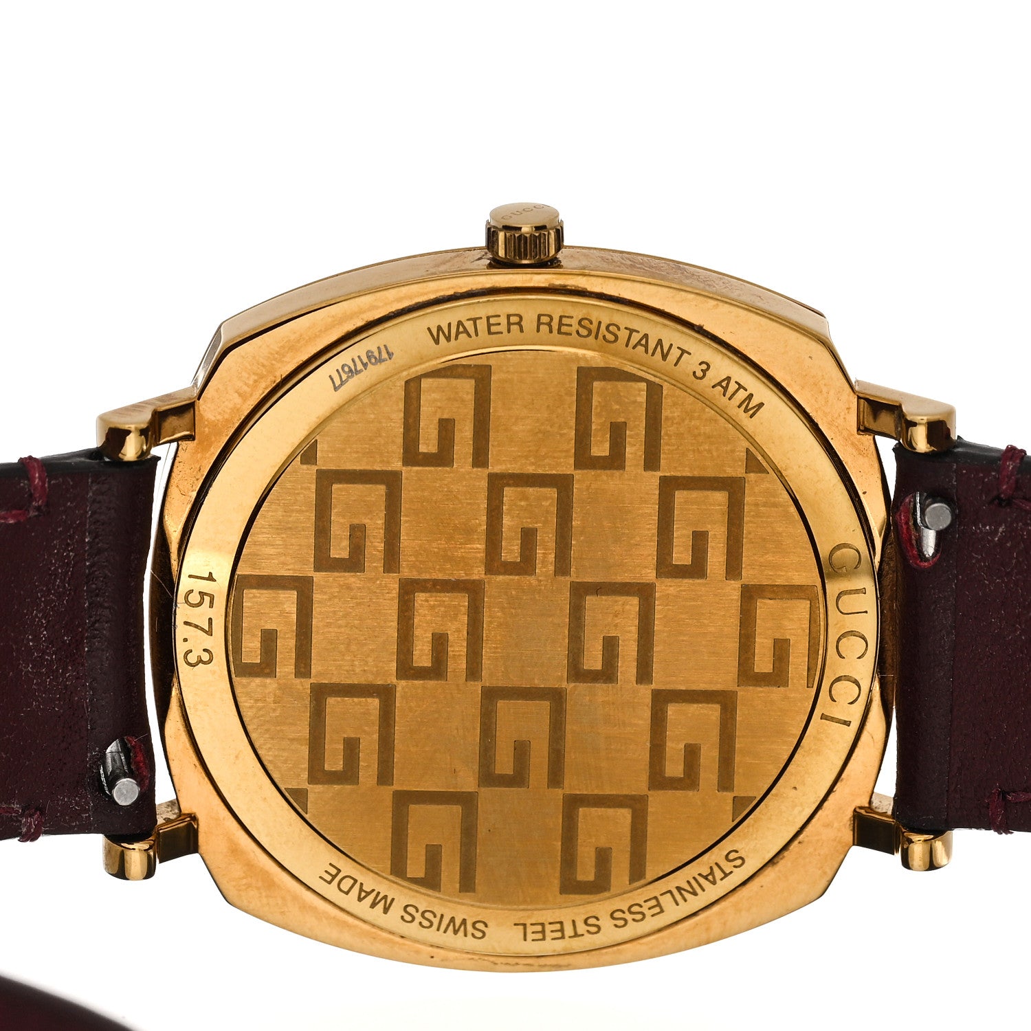 Gucci Stainless Steel Calfskin 38mm Grip Quartz Watch Burgundy 4 of 5