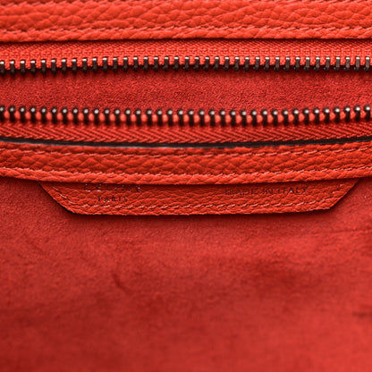 Celine Drummed Calfskin Mini Luggage Vermillion 6 of 9