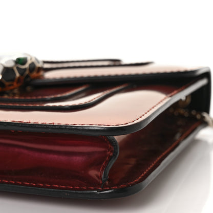 Bulgari Metallic Calfskin Small Serpenti Forever Snake Strap Crossbody Bag Dark Red 7 of 7
