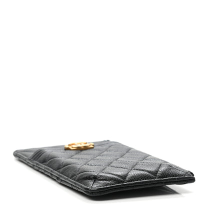 Chanel Caviar Quilted Boy Flat Wallet Pouch Black 4 of 7