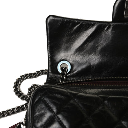 Chanel Glazed Calfskin Medium Duo Color Flap Black 12 of 17