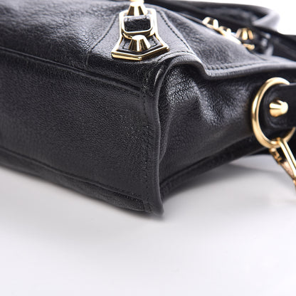 Balenciaga Chevre Gold Metallic Edge Hardware Mini City Black 6 of 10