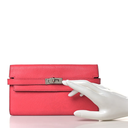 Hermes Chevre Mysore Kelly Longue Wallet Bougainvillea 2 of 6
