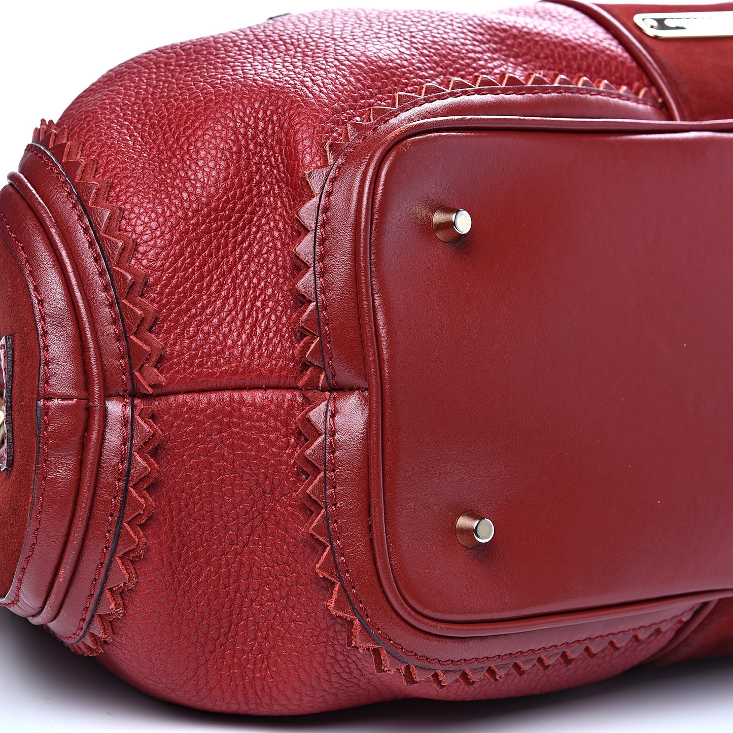 Grainy Calfskin Suede Prorsum Tassel Satchel Red