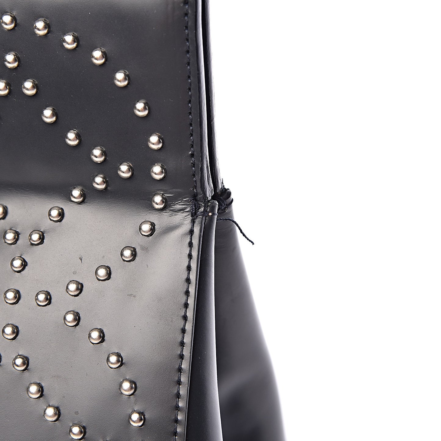 Calfskin Arabesque Studded Clous Tote Dark Grey