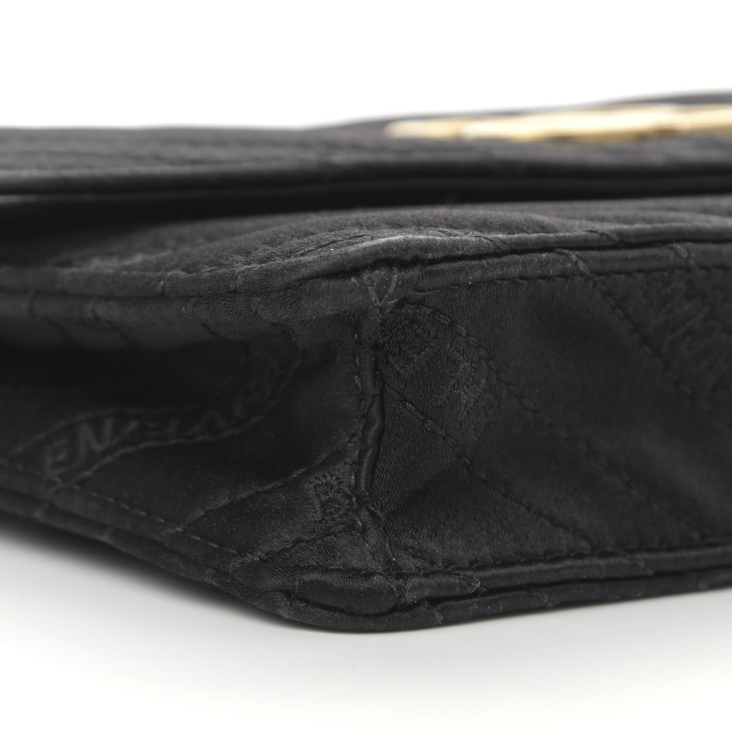 Satin Jacquard Logo Matelasse BB Wallet On Chain Black