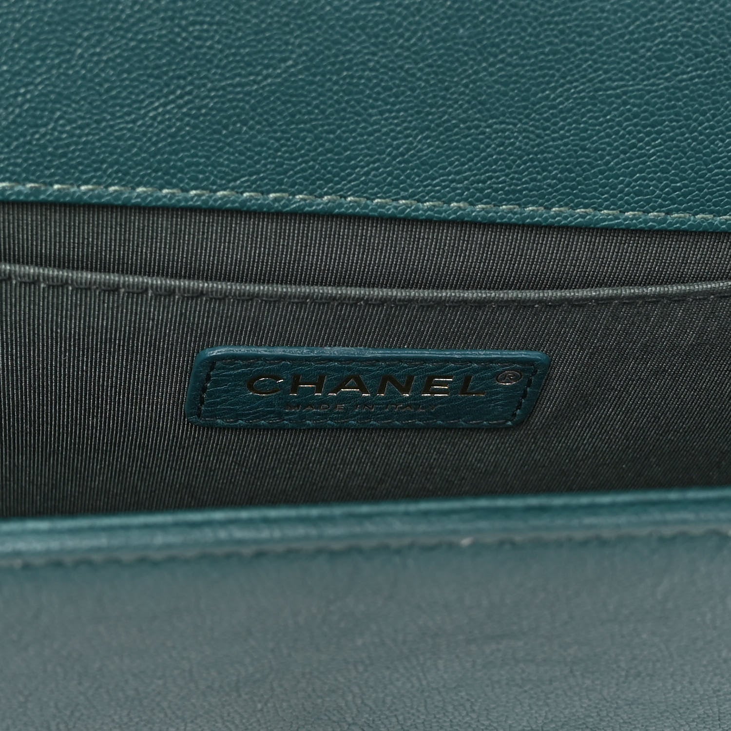 Chanel Caviar Quilted Medium Boy Flap Dark Green 6 of 10