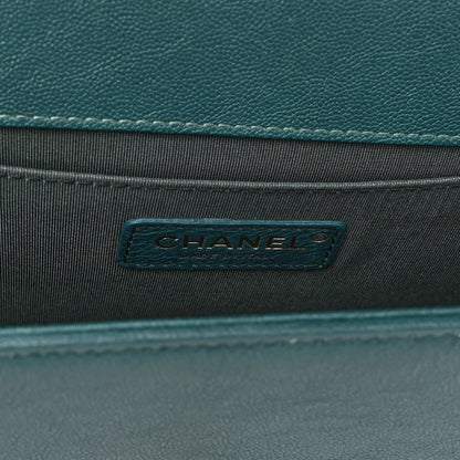Chanel Caviar Quilted Medium Boy Flap Dark Green 6 of 10