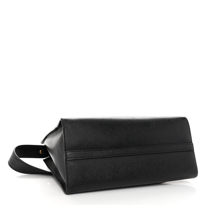 Prada Saffiano Cuir Calfskin Medium Monochrome Top Handle Tote Black 4 of 12