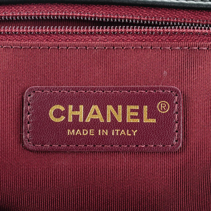 Chanel Calfskin Quilted Large Gold Bar Top Handle Flap Black 6 of 8
