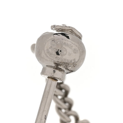 Chanel Baguette Crystal CC Drop Earrings Silver 4 of 5