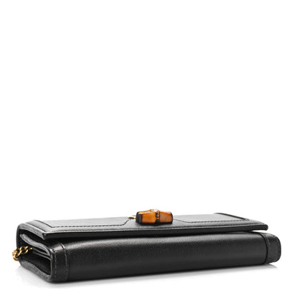 Gucci Wonka Grain Calfskin Diana Chain Wallet Black 4 of 10