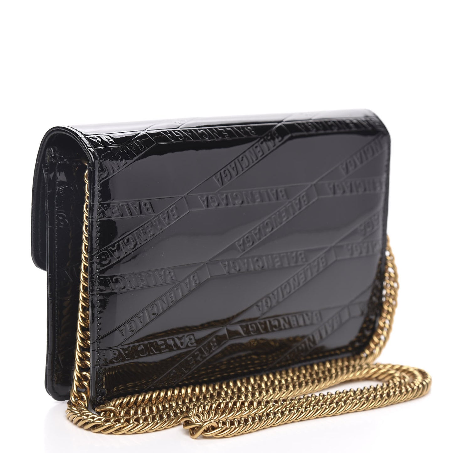 Patent Losange Monogram Embossed BB Wallet On Chain Black
