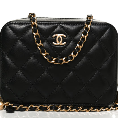 Chanel Lambskin Quilted CC Pearl Crush Camera Case Black 8 of 13