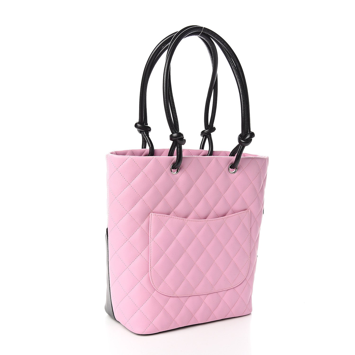Chanel Calfskin Quilted Medium Cambon Tote Pink Black 2 of 9
