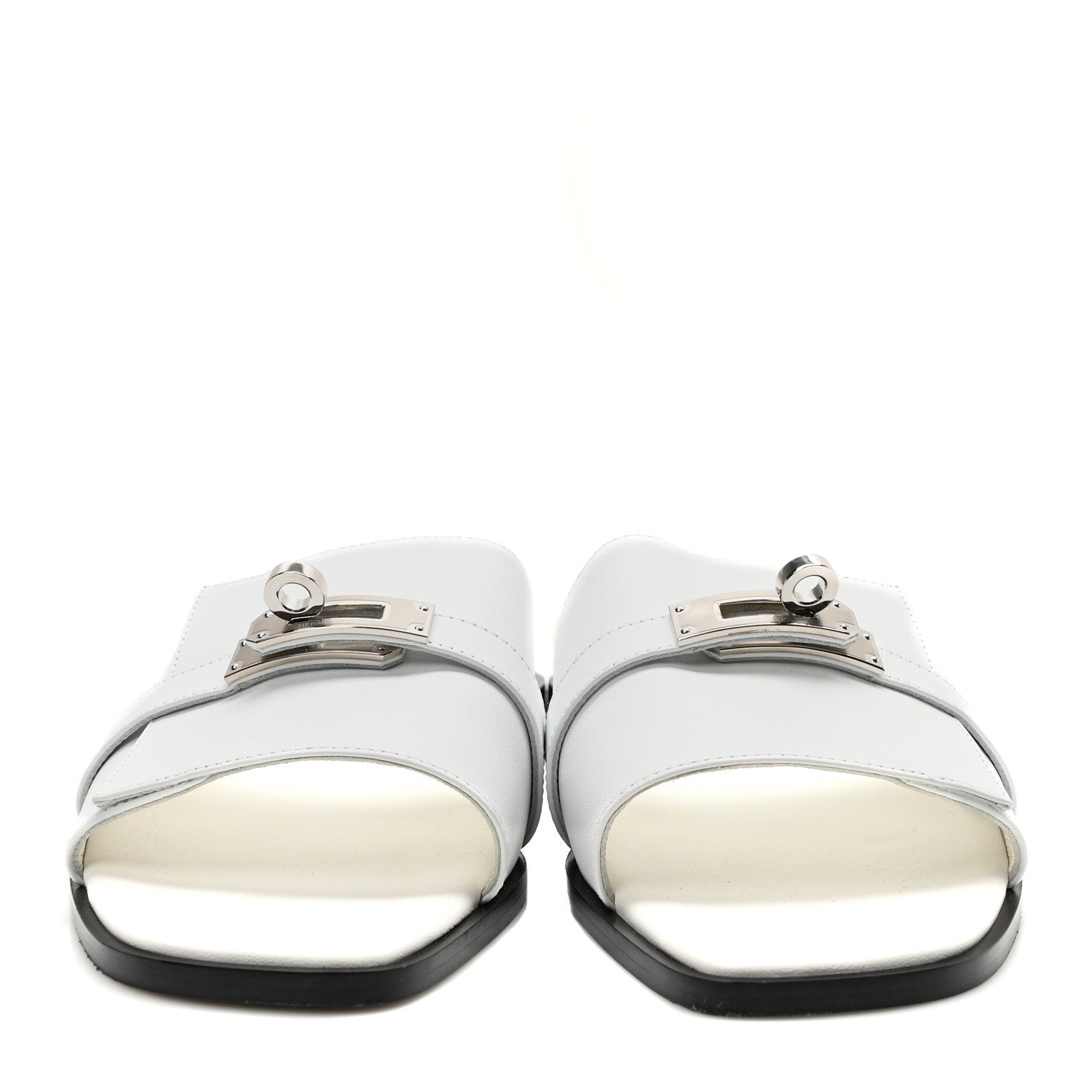 Hermes Calfskin Giulia Sandals 39 White 3 of 8