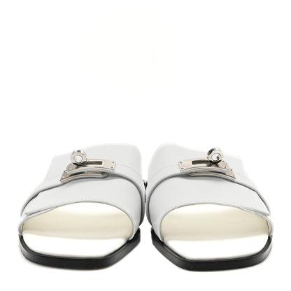 Hermes Calfskin Giulia Sandals 39 White 3 of 8