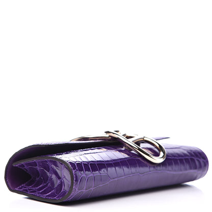 Hermes Shiny Niloticus Crocodile Egee Clutch Ultraviolet 4 of 11