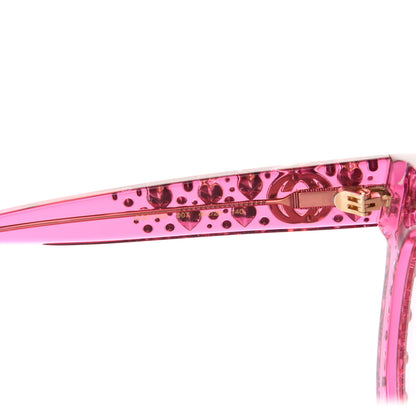 Gucci Acetate Crystal Heart GG0116S Sunglasses Fuchsia 6 of 8