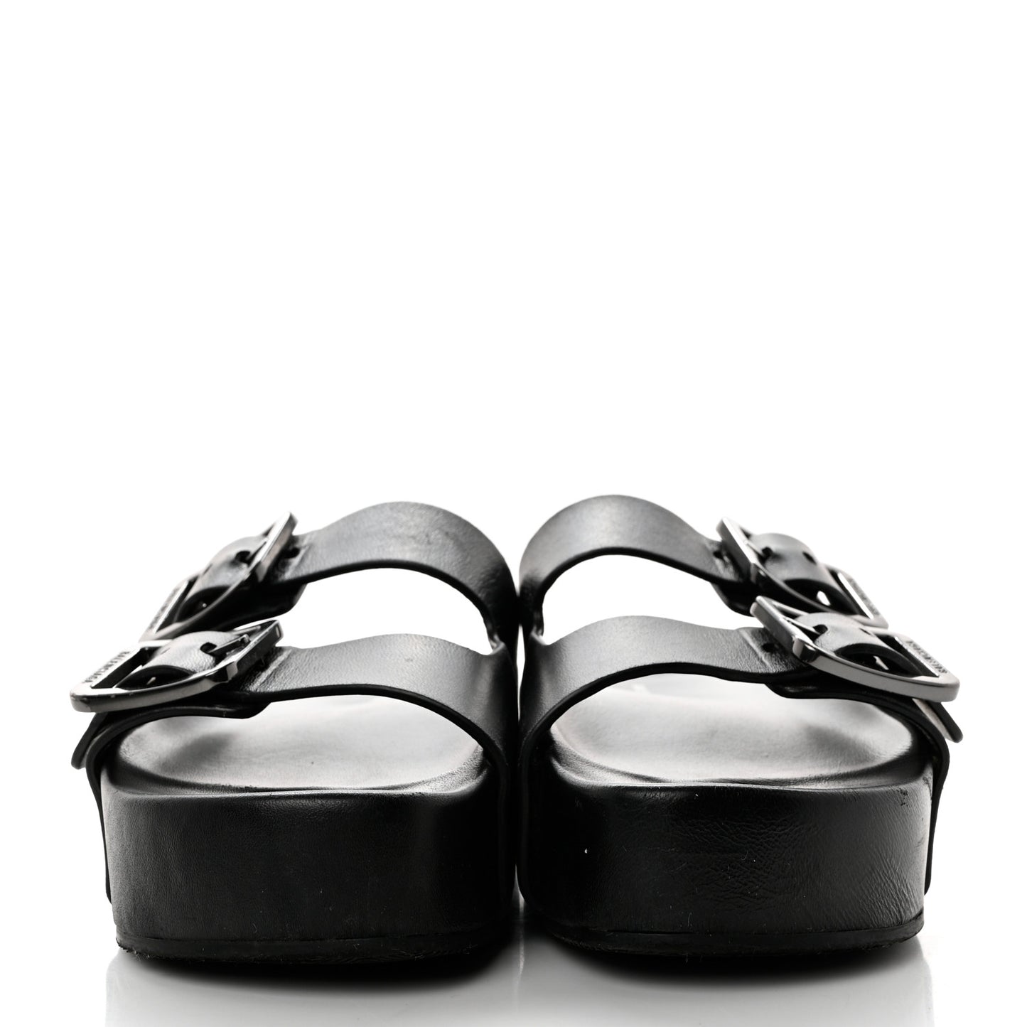 Smooth Nappa Mallorca Platform 50mm Slide Sandals 36 Black