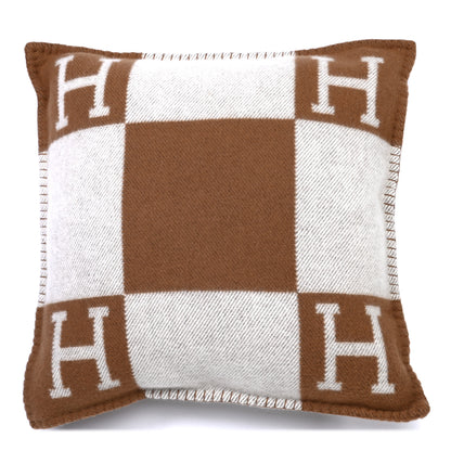 Hermes Wool Cashmere Avalon Pillow PM Ecru Camel 1 of 3