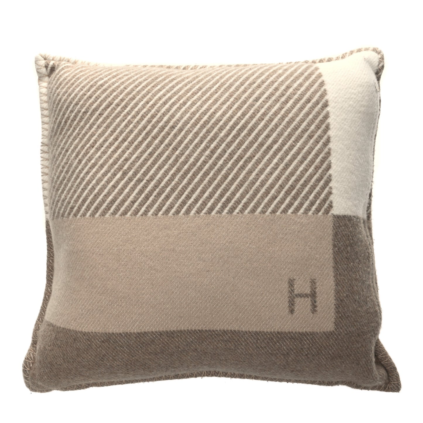 Wool Cashmere H Riviera Pillow Seigle