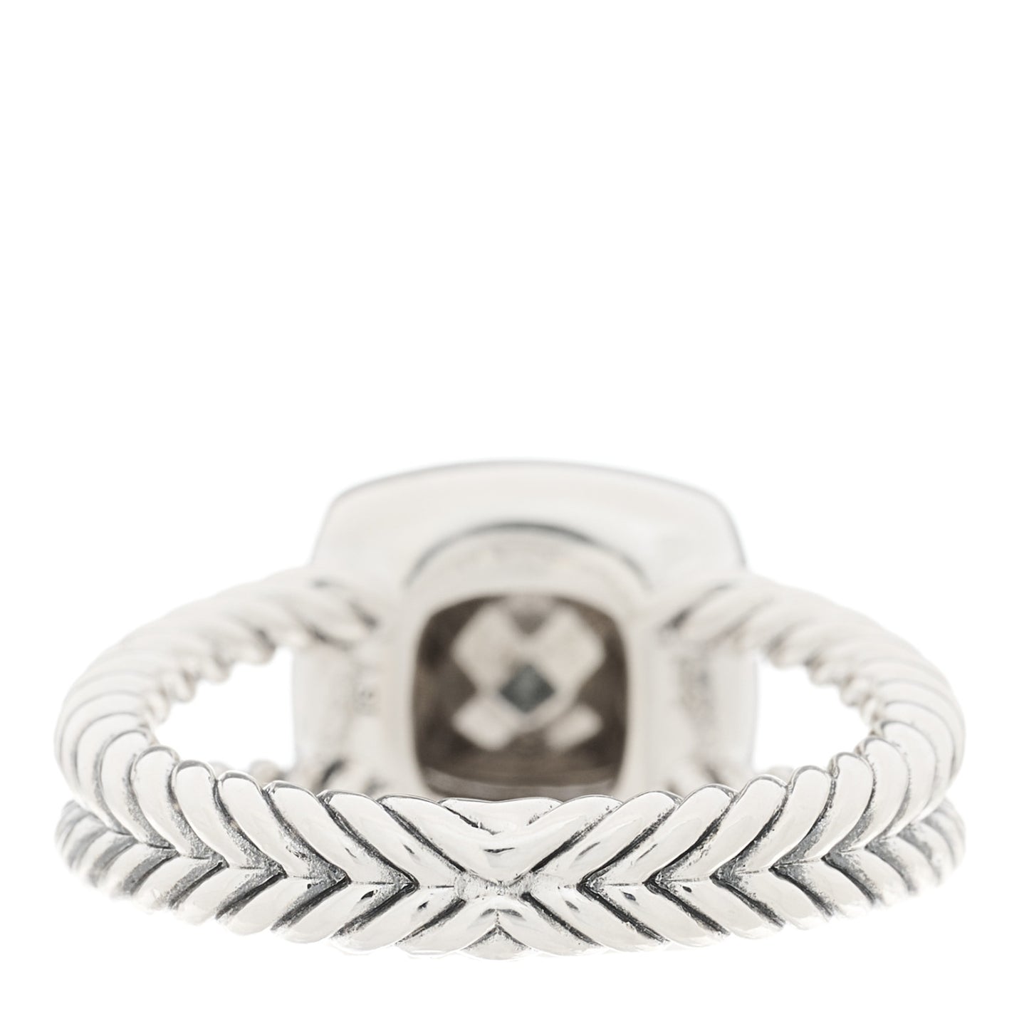 Sterling Silver 18K Yellow Gold Diamond 7mm Petite Albion Ring 54 6.75