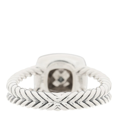 David Yurman Sterling Silver 18K Yellow Gold Diamond 7mm Petite Albion Ring 54 6.75 3 of 4