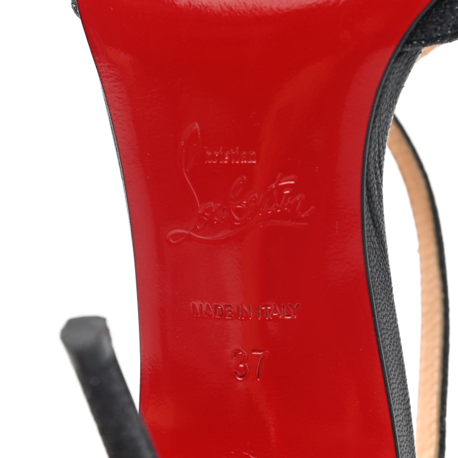 Christian Louboutin Kid Leather Mini Glitter Audrey 100 Sandals 37 Black 6 of 9