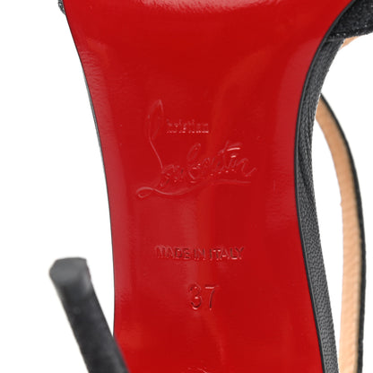 Christian Louboutin Kid Leather Mini Glitter Audrey 100 Sandals 37 Black 6 of 9