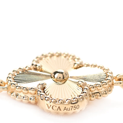 Van Cleef & Arpels 18K Yellow Gold 5 Motifs Guilloche Vintage Alhambra Bracelet 5 of 7