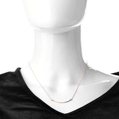 Tiffany 18K Rose Gold Small T Smile Pendant Necklace 2 of 5
