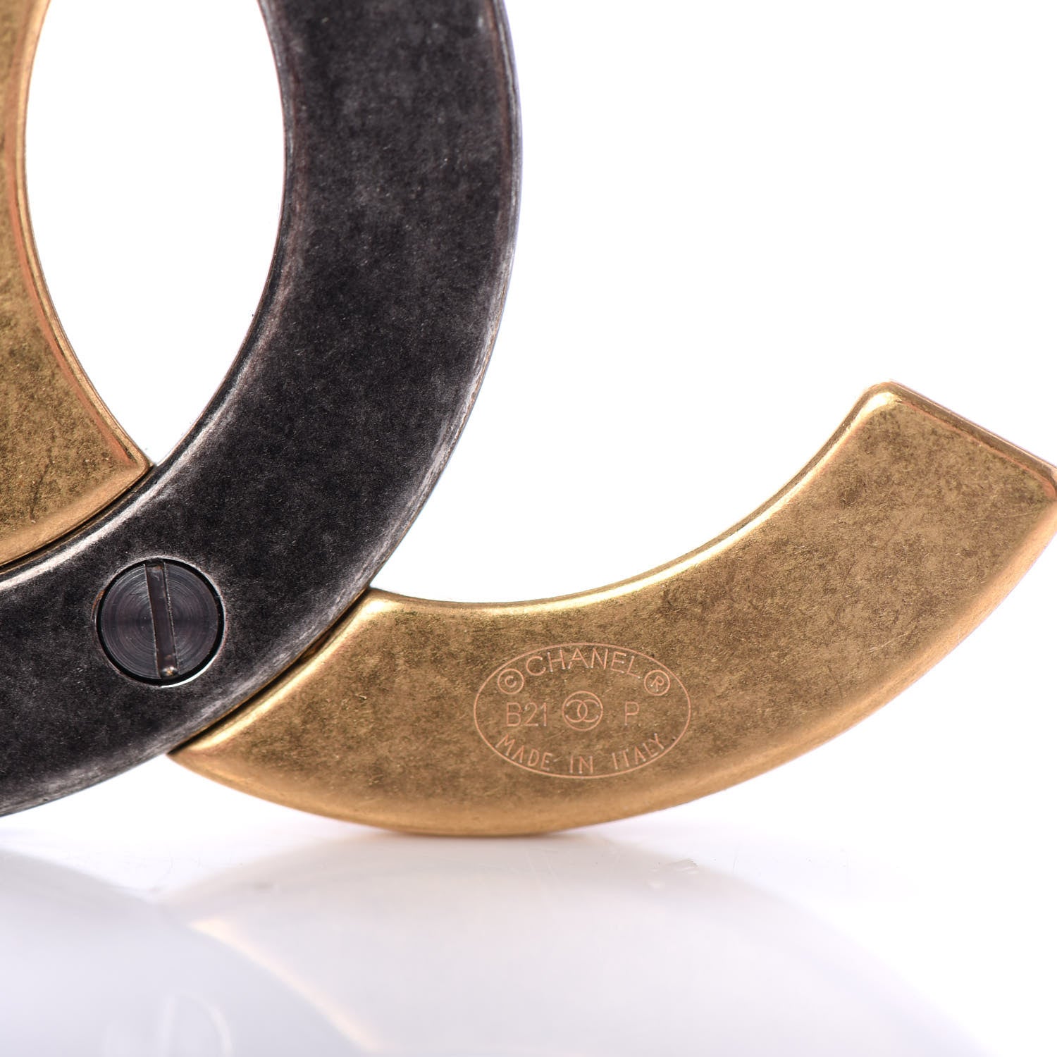 Chanel Metal CC Brooch Gold Ruthenium 4 of 4