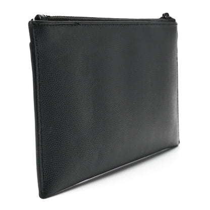 Saint Laurent Grain De Poudre Monogram Bill Pouch Black 3 of 14