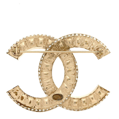 Chanel Baguette Crystal CC Brooch Gold 3 of 5