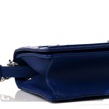 Christian Dior Grained Calfskin Small Diorama Flap Bag Bleu De Minuit 8 of 9