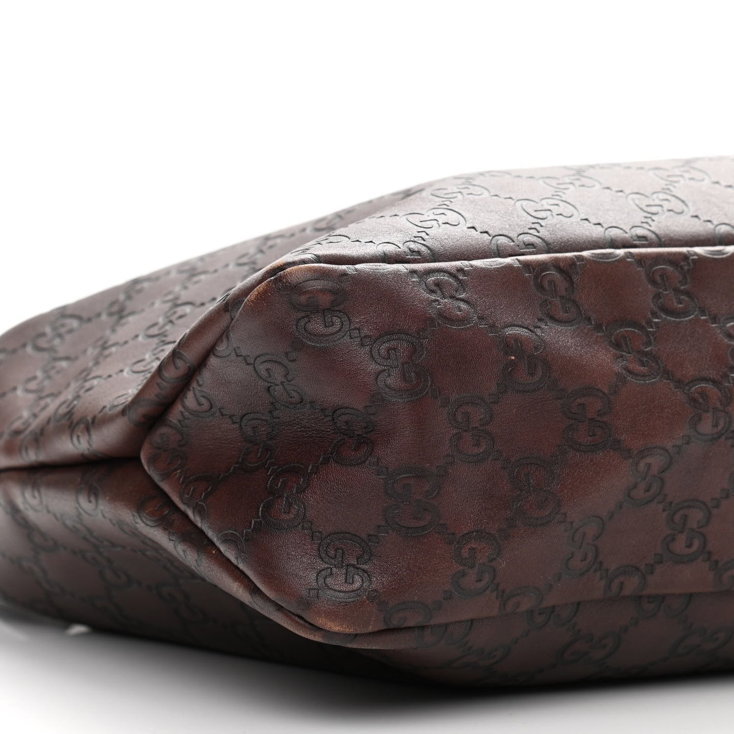 Guccissima Medium Horsebit Chain Hobo Dark Brown