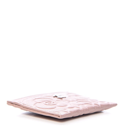 Chanel Goatskin Camellia Embossed Card Holder Light Pink 4 of 9