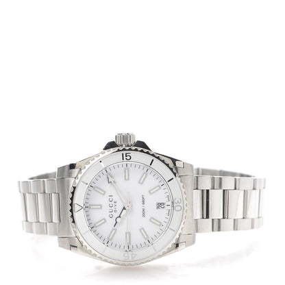 Gucci Stainless Steel 32mm Dive Quartz Watch White 3 of 6