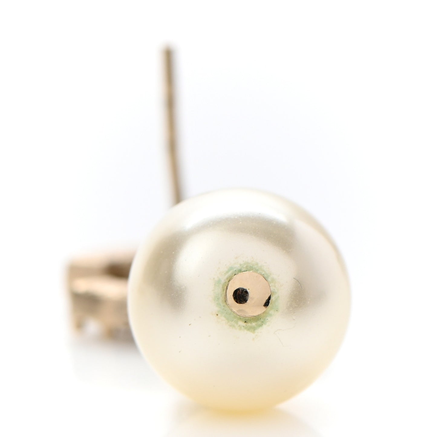 Crystal Pearl CC Drop Earrings Gold
