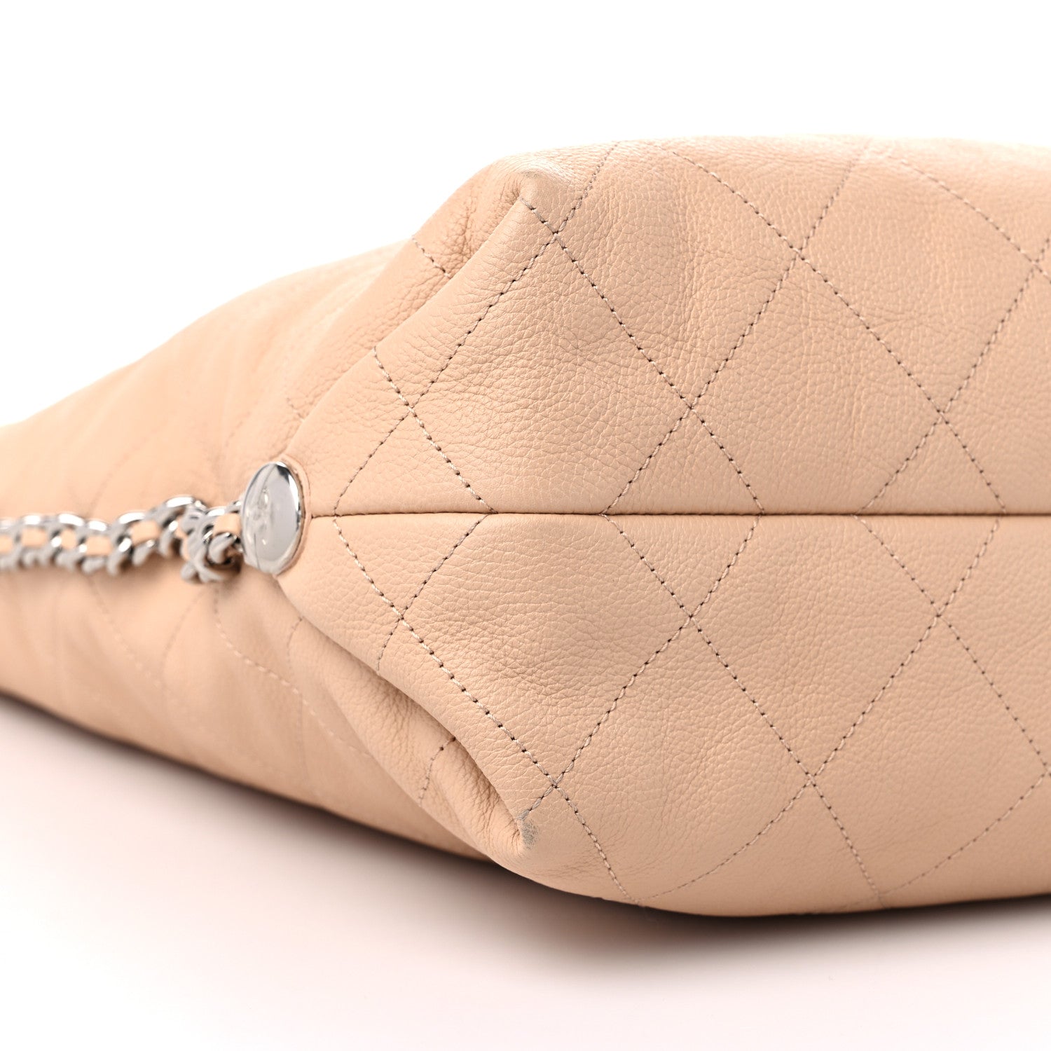Chanel Grained Calfskin Stitched Medium Braided With Style Hobo Beige 8 of 11