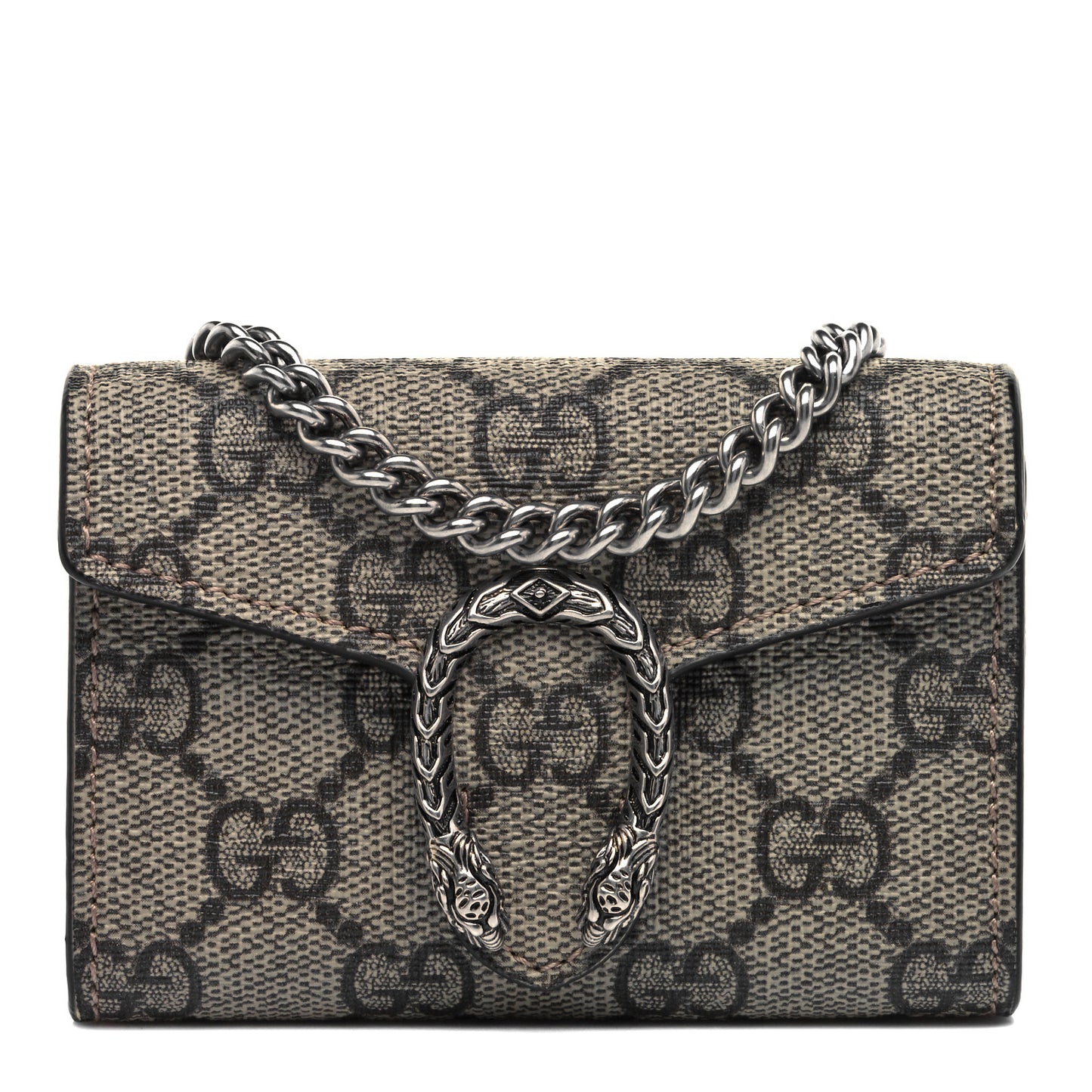 GG Supreme Monogram Dionysus Coin Purse Taupe