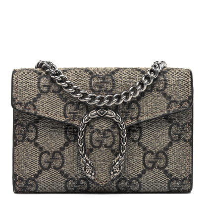 Gucci GG Supreme Monogram Dionysus Coin Purse Taupe 1 of 10