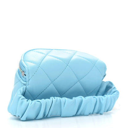 Chanel Lambskin Quilted Arm Coin Purse Neon Blue 3 of 10