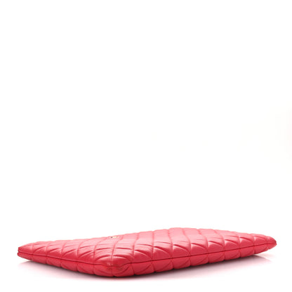 Chanel Lambskin Quilted Large Cosmetic Case Red 4 of 16