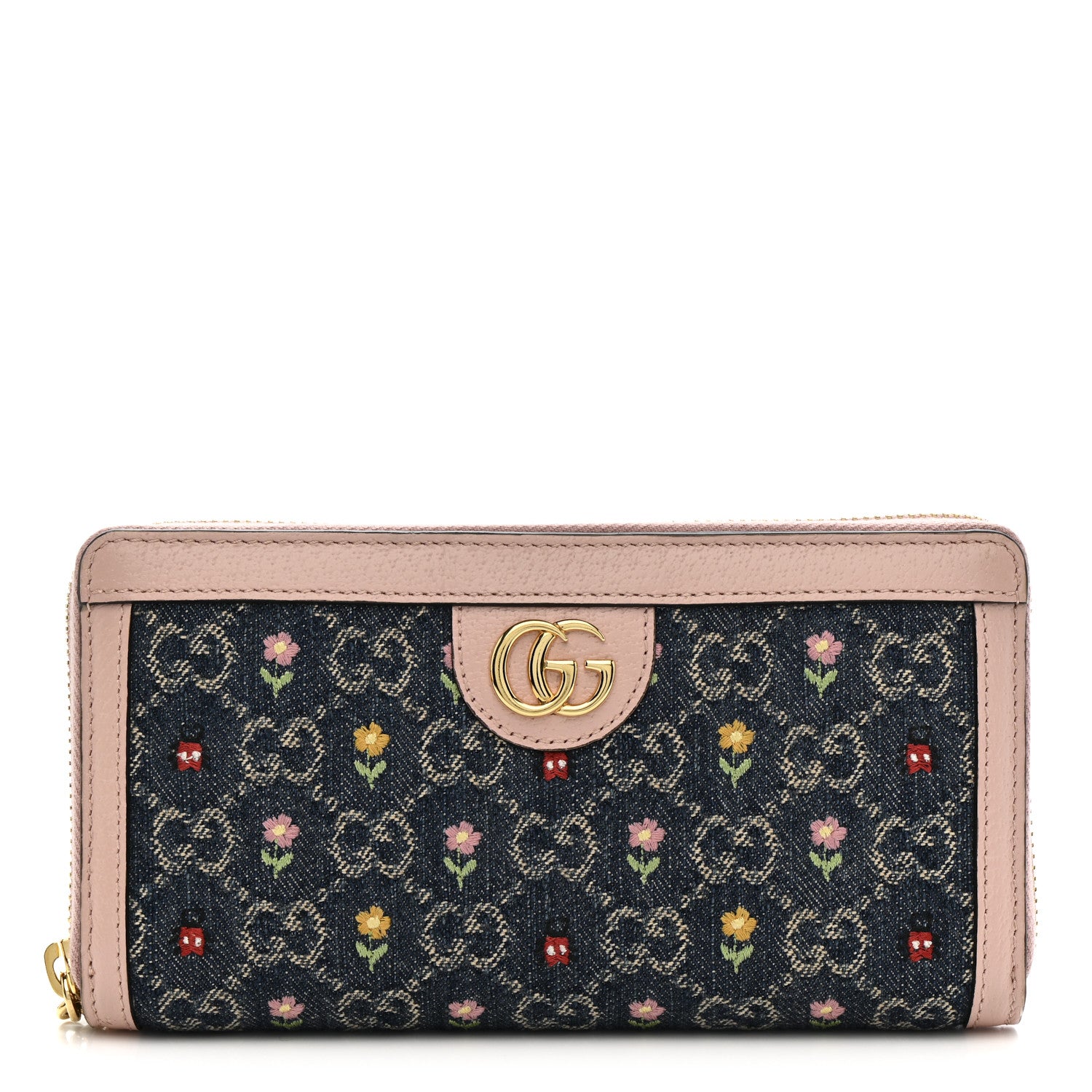 GUCCI 財布 LOVE Gucci New Denim GG Monogram Calfskin Love Parade Zip Around Wallet