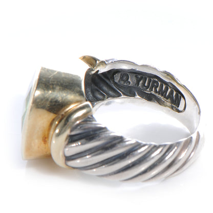 David Yurman Sterling Silver and 14k Yellow Gold Peridot Ring 6.5 4 of 7